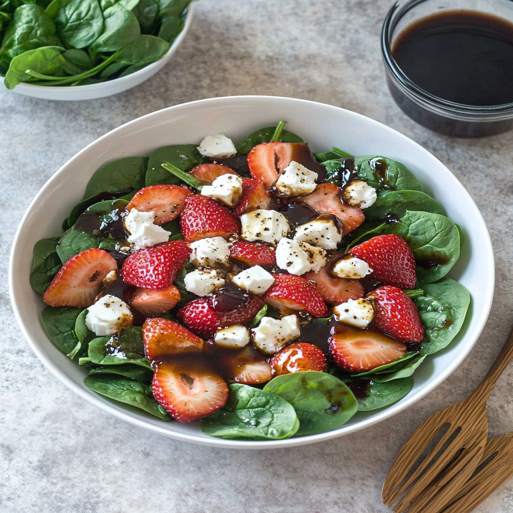 Strawberry and Spinach Salad with Balsamic Glaze