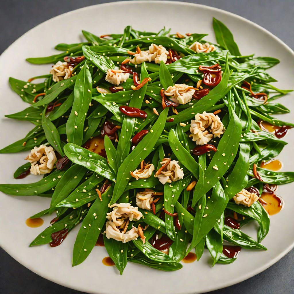 Sautéed Water Spinach with Garlic and Oyster Sauce
