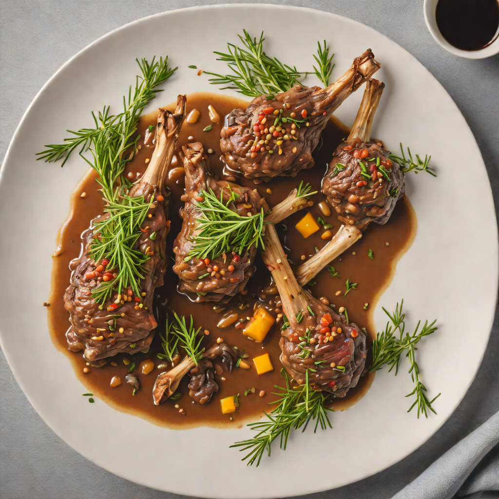Slow-Cooked Lamb Shanks with Wattleseed and Native Rosemary