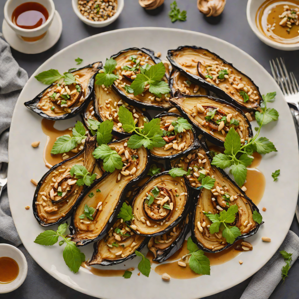 Pan-Fried Eggplant with Garlic and Sherry Vinegar Dressing