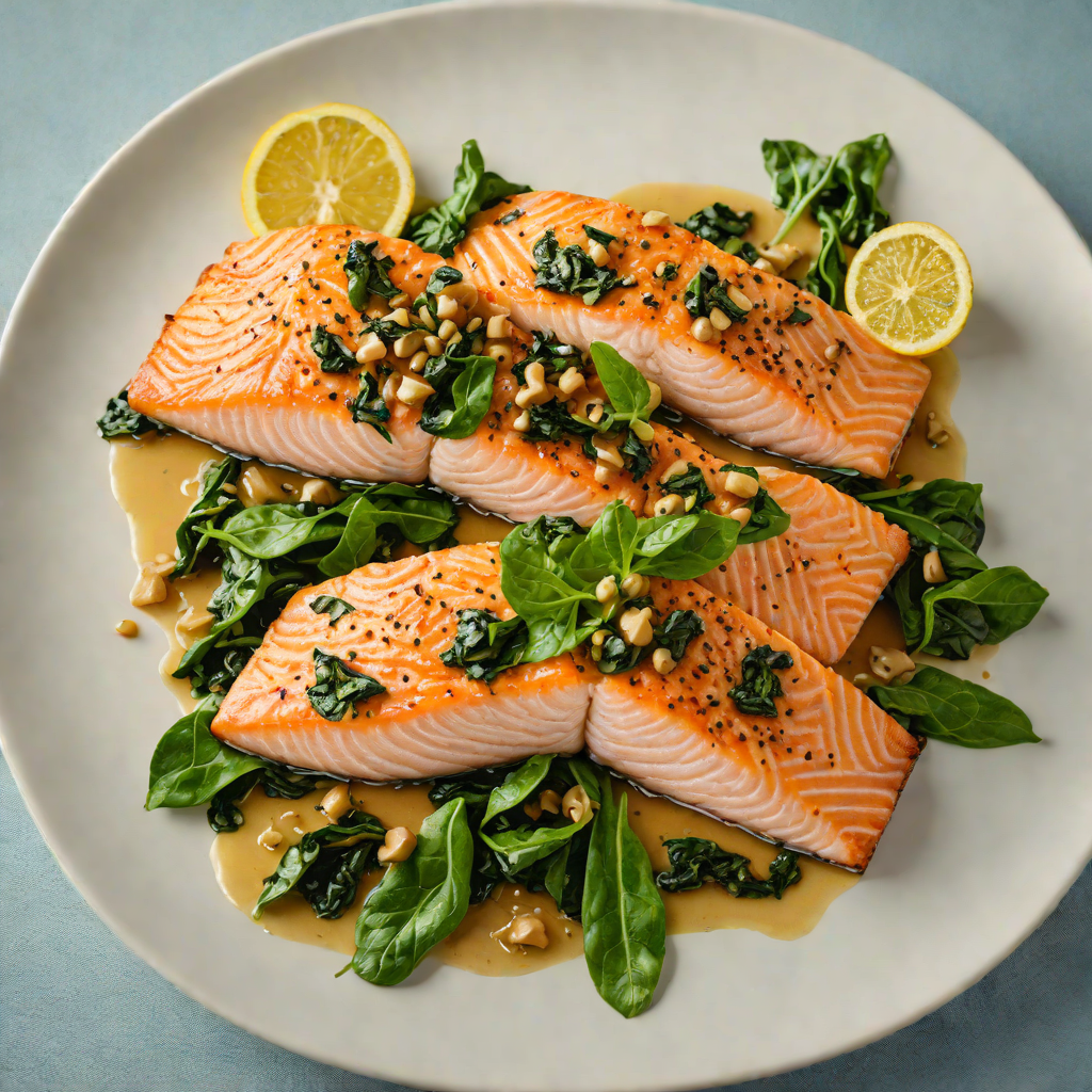 Pan-Seared Salmon with Lemon-Caper Butter and Wilted Spinach