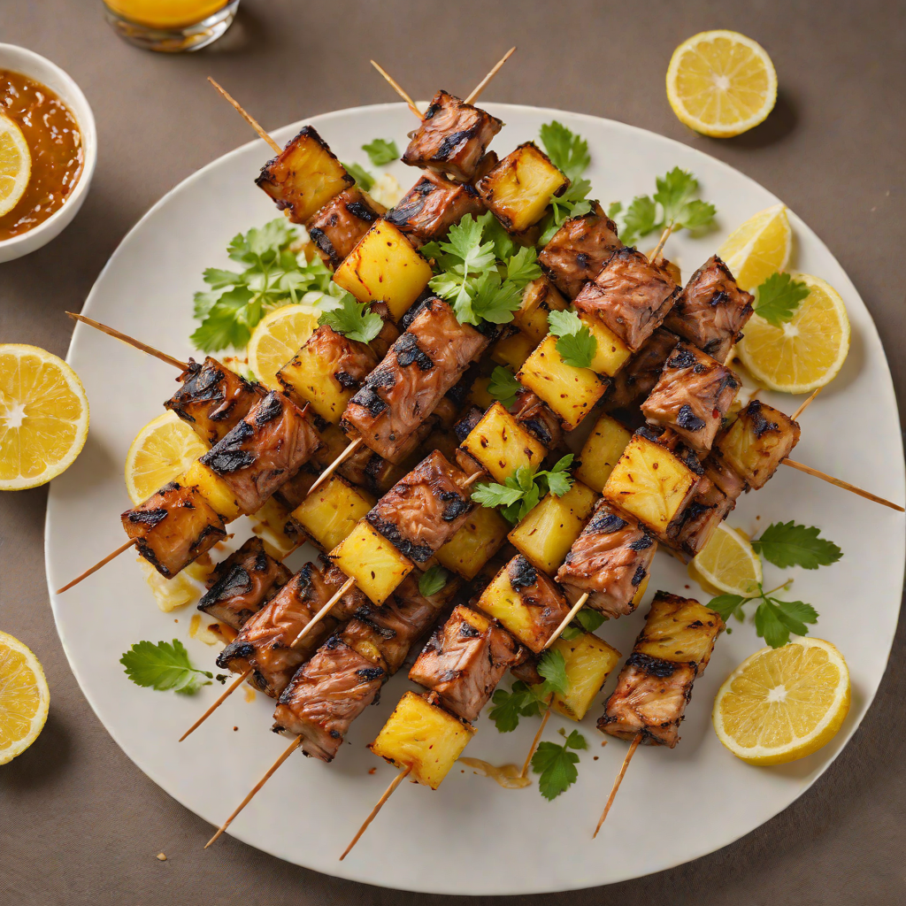 Charred Pineapple and Jerk-Spiced Pork Skewers