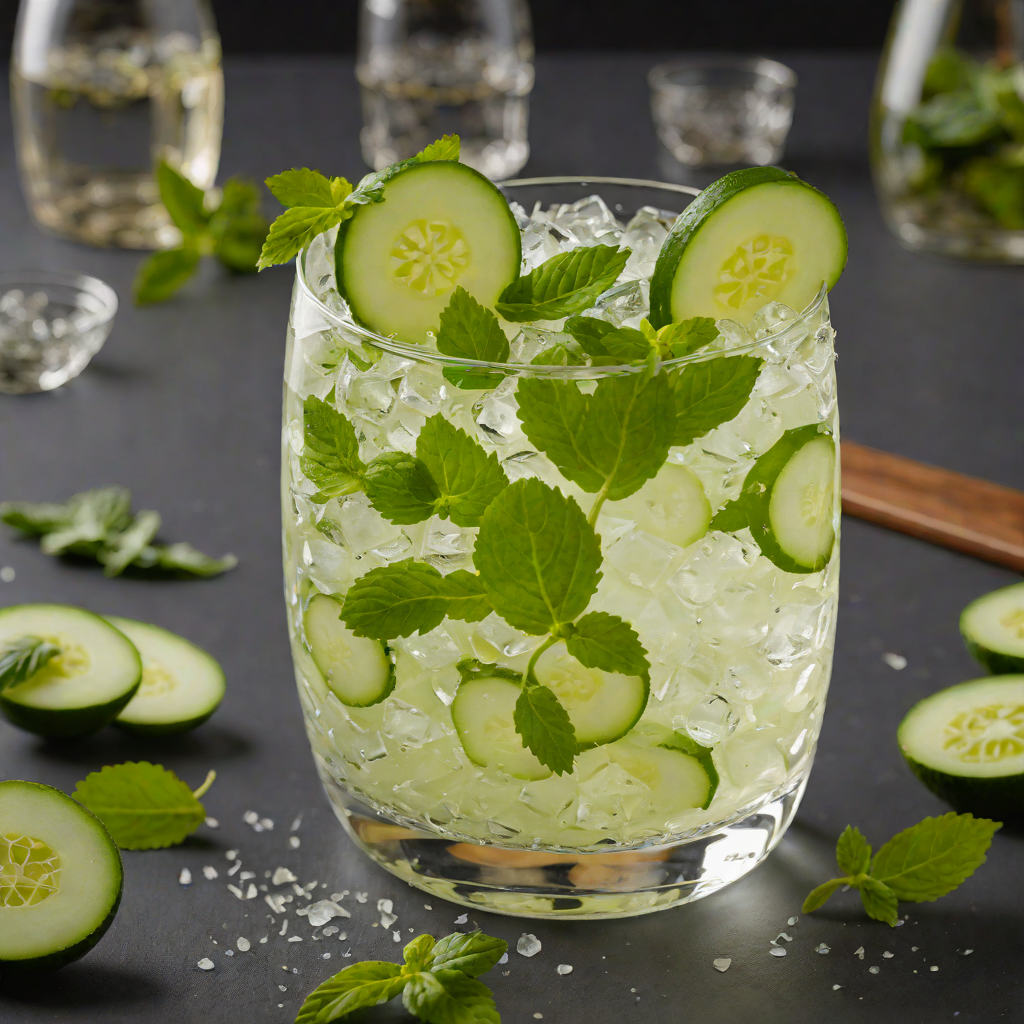Herb-Infused Gin Fizz with Cucumber and Basil