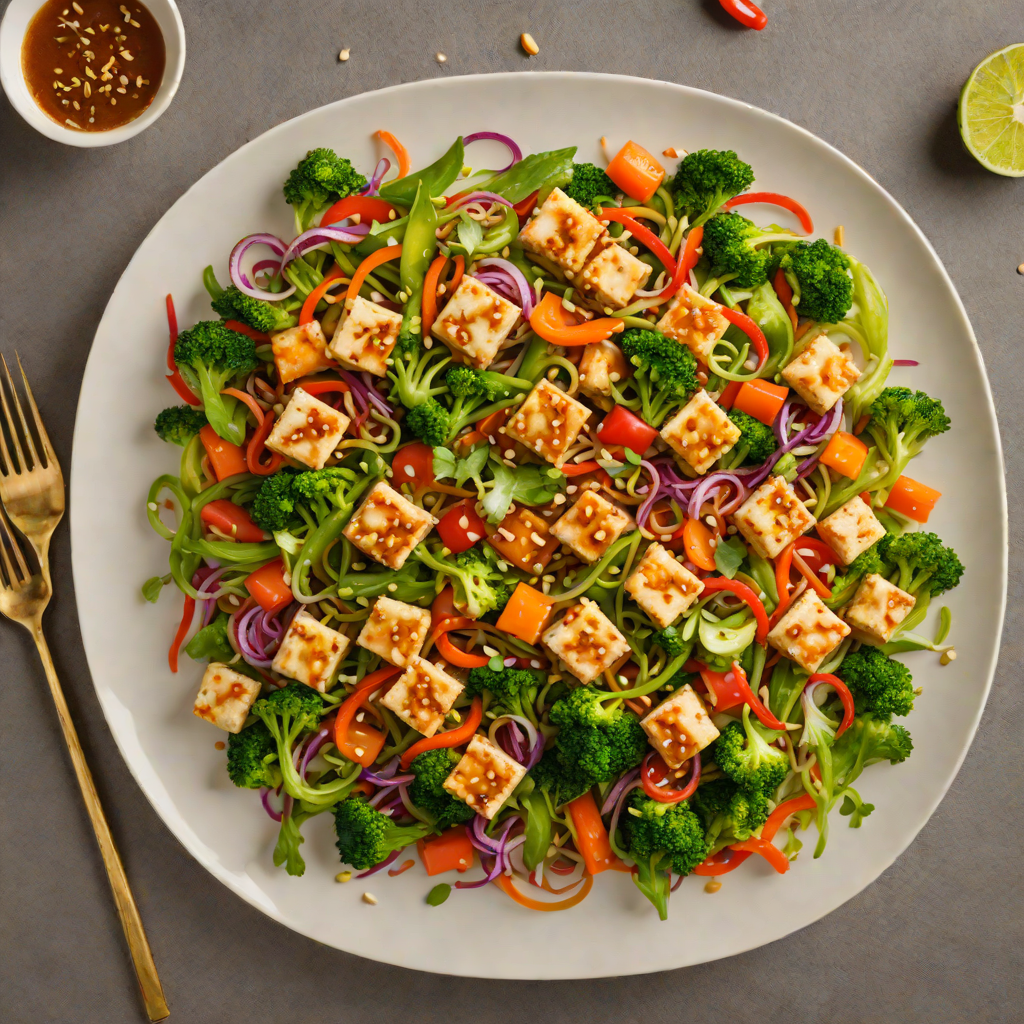 Sautéed Garlic-Ginger Tofu Stir Fry with Seasonal Vegetables