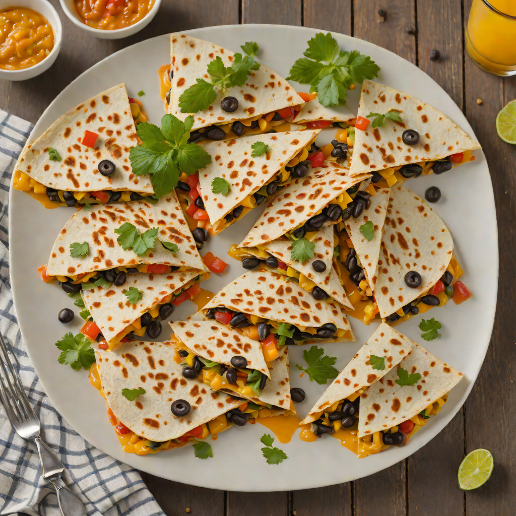 Dancing Veggie Quesadillas with Cheddar and Black Beans