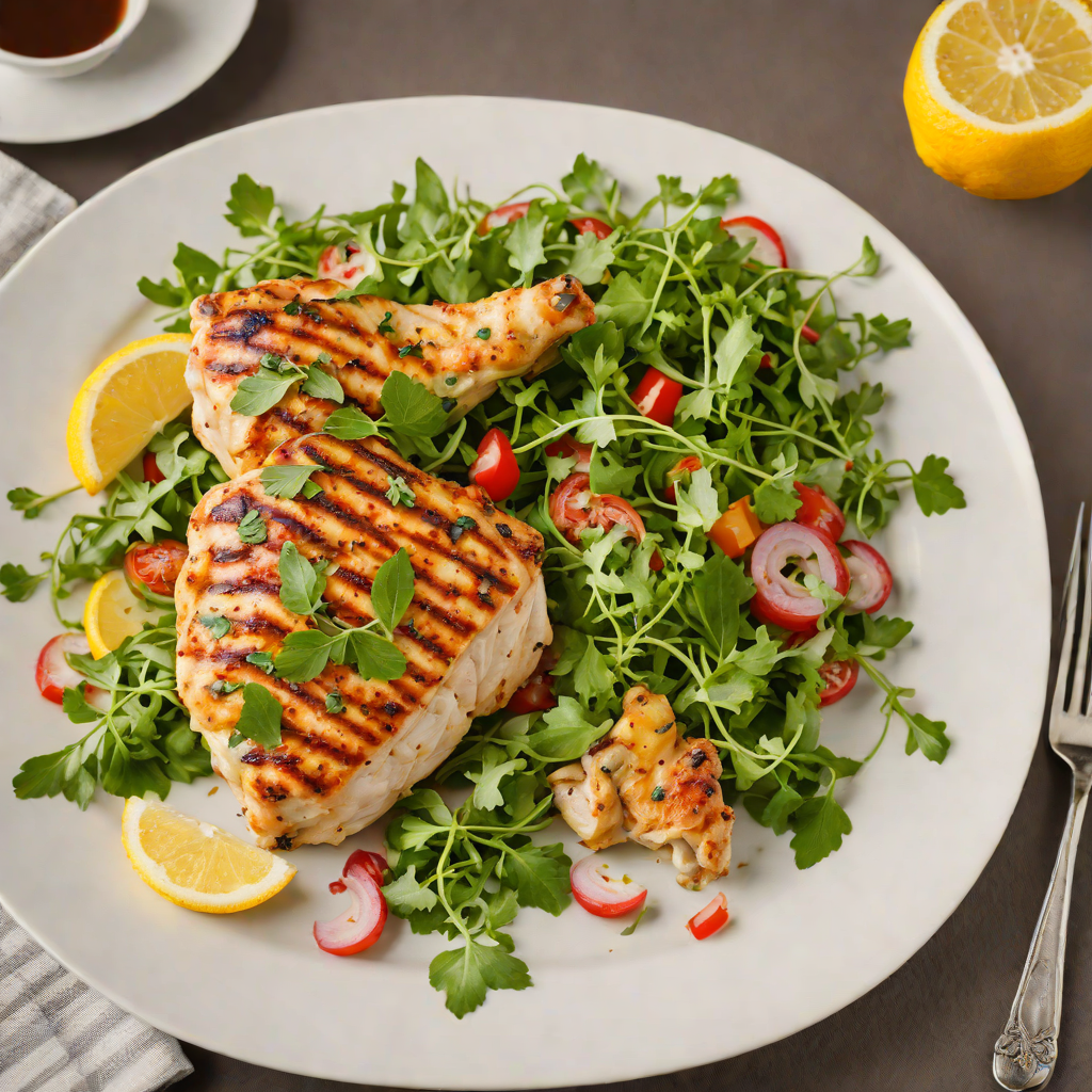 Grilled Lemon-Garlic Chicken with Arugula Salad