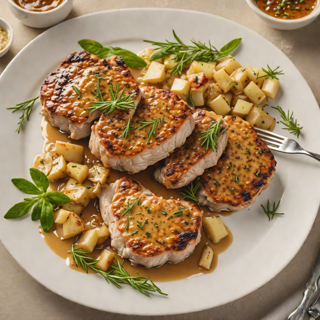 Pan-Seared Pork Chops with Garlic and Rosemary Sauce
