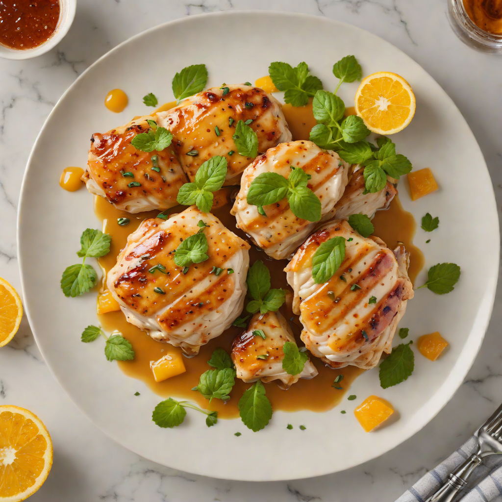 Pan-Seared Chicken with Tangy Orange-Mint Glaze