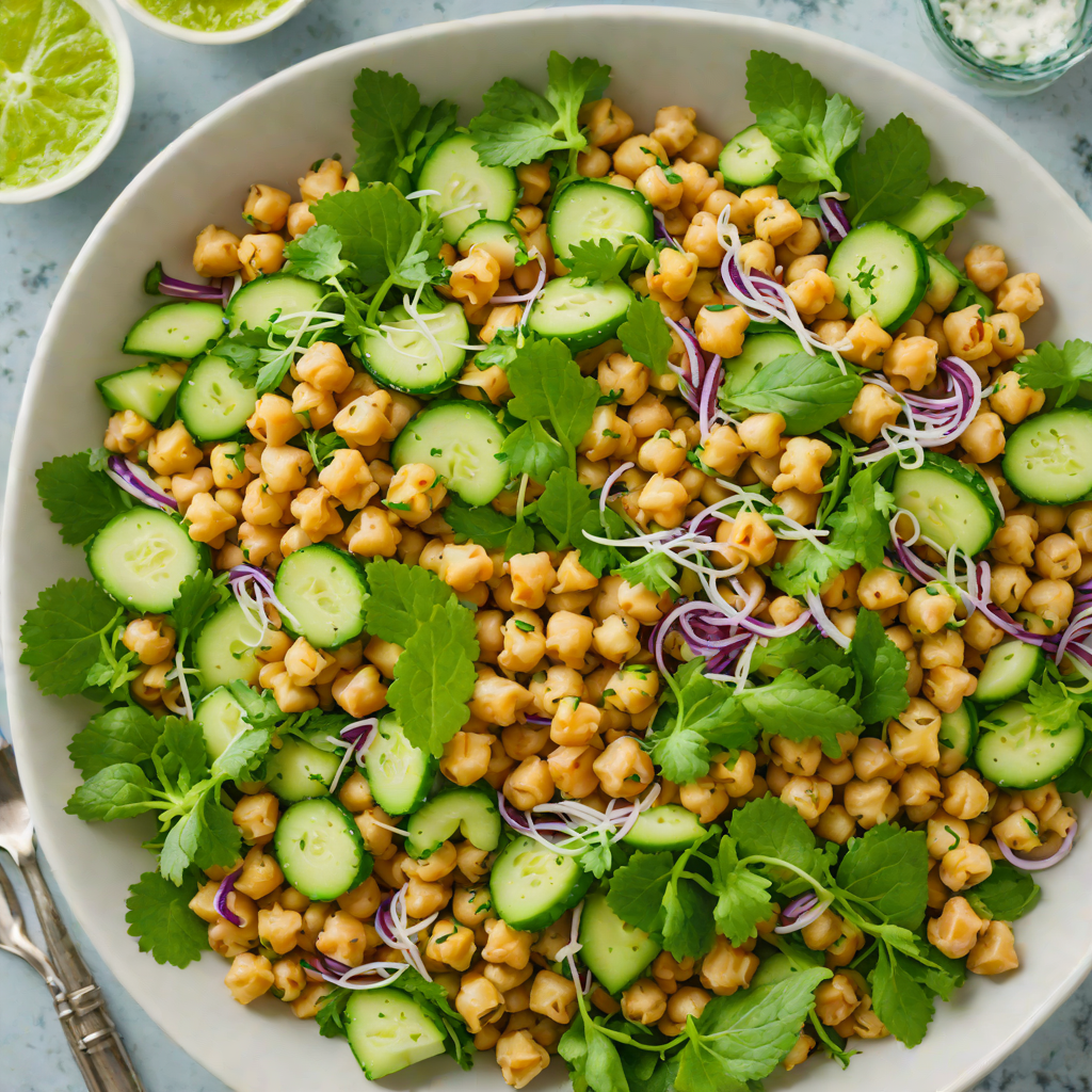 Zesty Chickpea and Cucumber Salad with Lemon-Mint Dressing