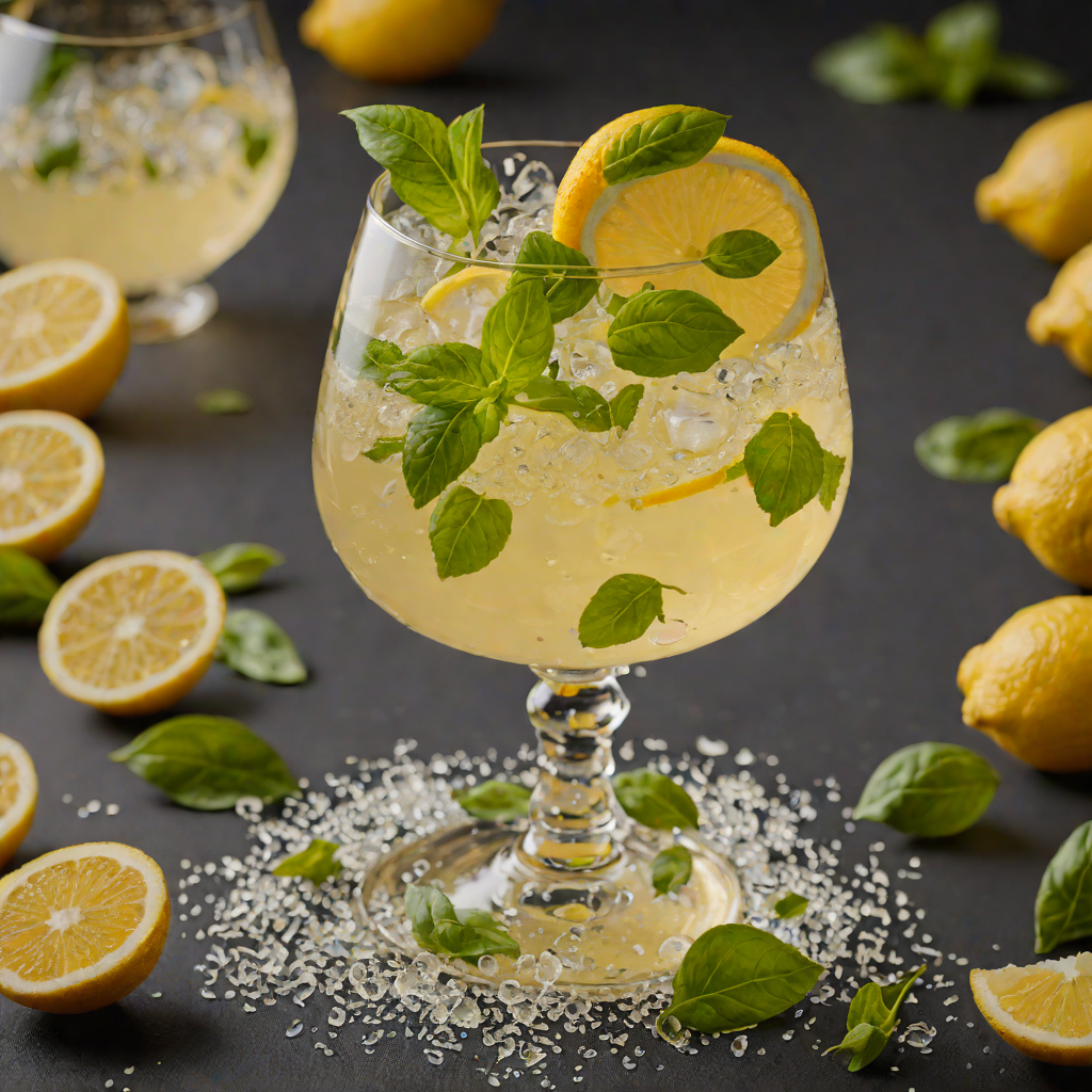 Sparkling Ginger-Lemon Mocktail with Fresh Basil