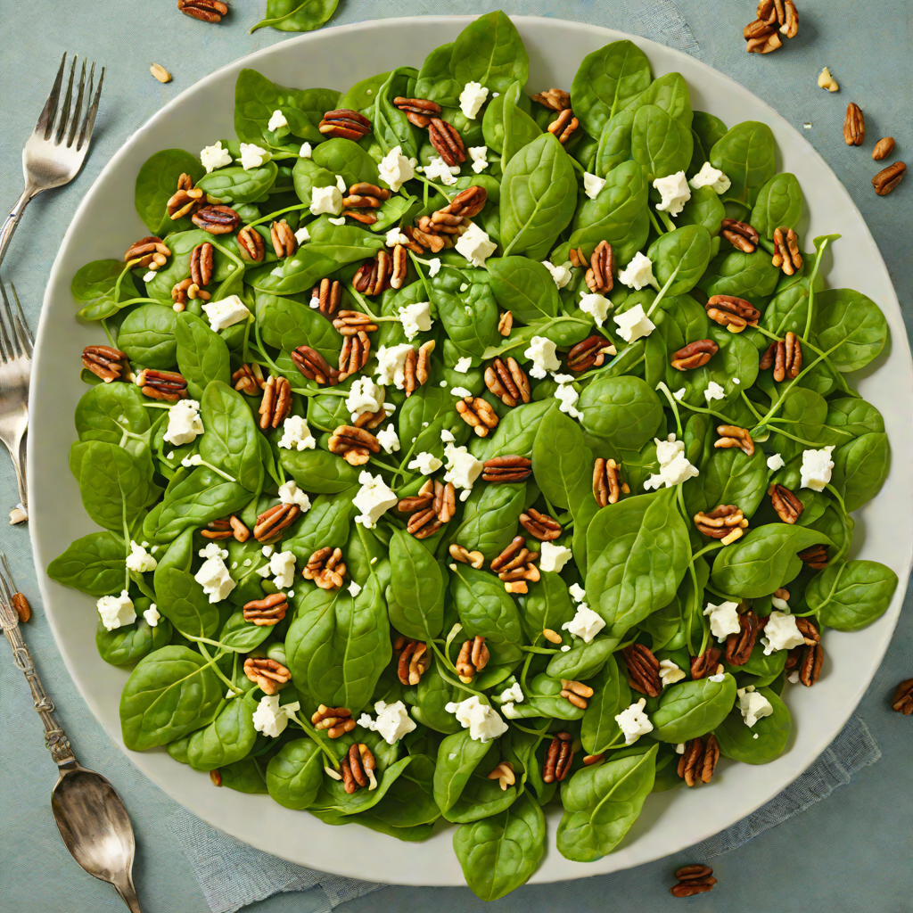 Sautéed Baby Spinach and Feta Salad with Toasted Walnuts