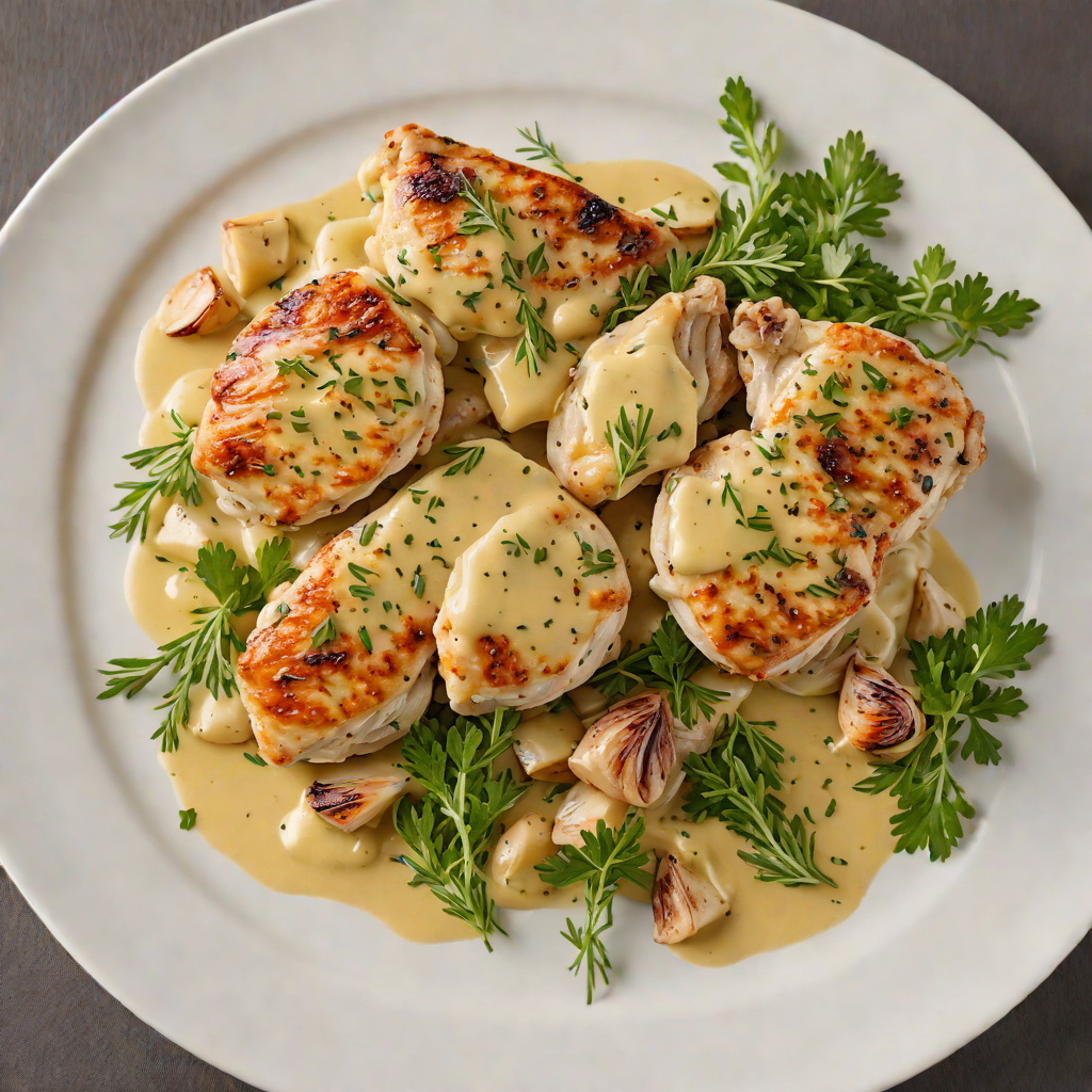 Sautéed Chicken with Garlic-Thyme Butter Sauce