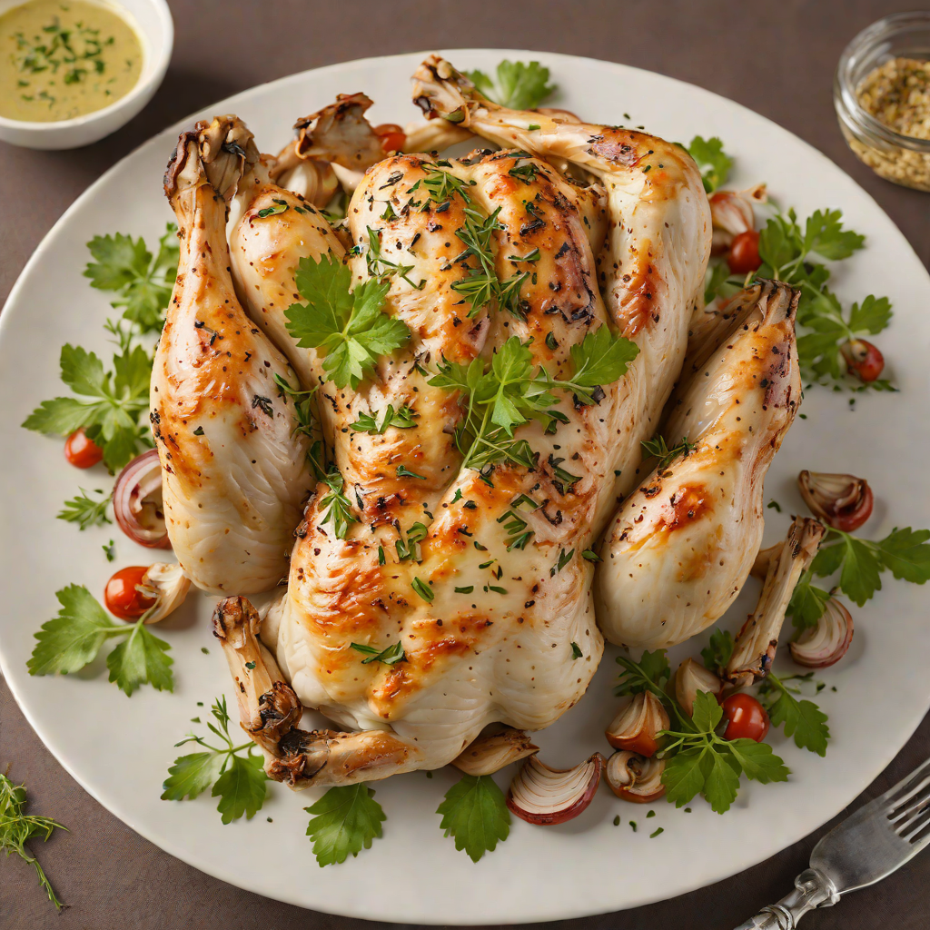 Half-Roasted Garlic and Herb Chicken