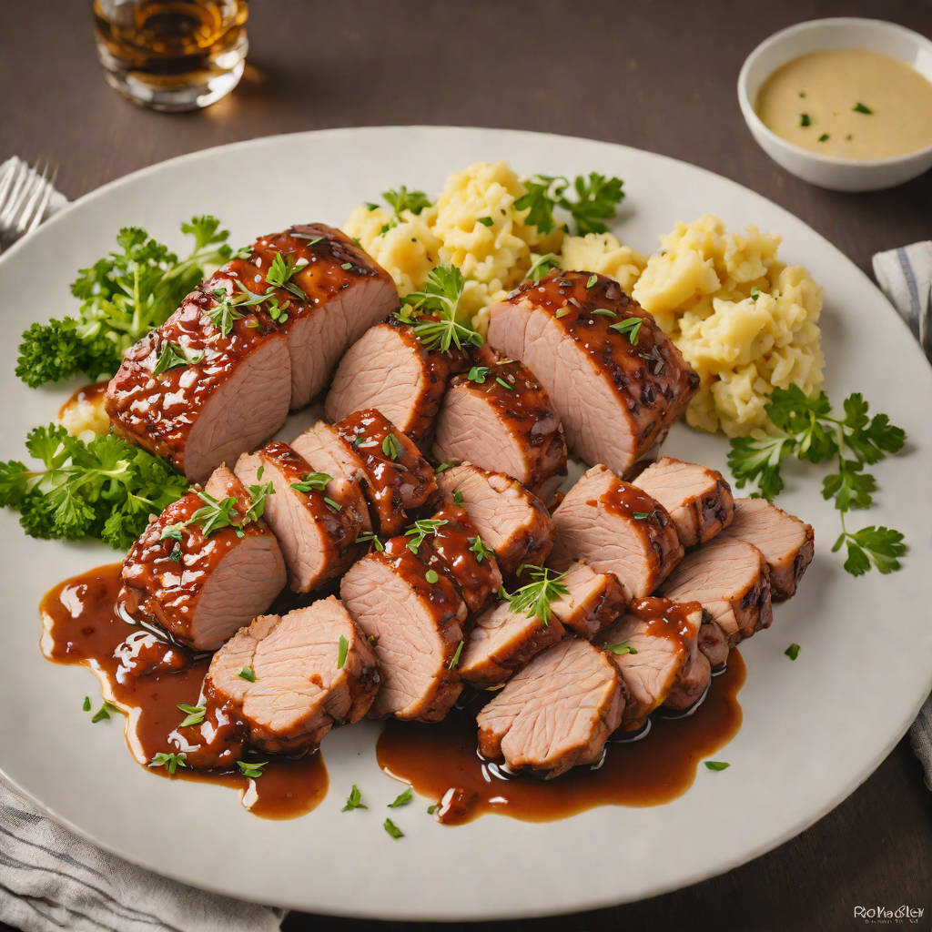 Smoked Whiskey-Glazed Pork Tenderloin with Roasted Garlic Mashed Potatoes
