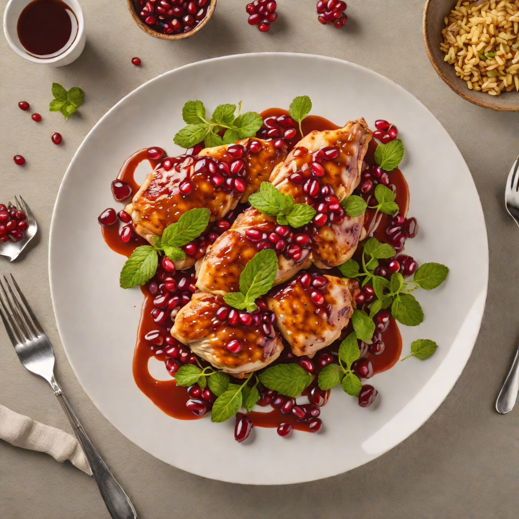 Pan-Seared Chicken with Pomegranate Glaze and Mint