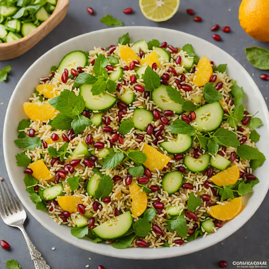 Citrus-Mint Quinoa Salad with Cucumber and Pomegranate