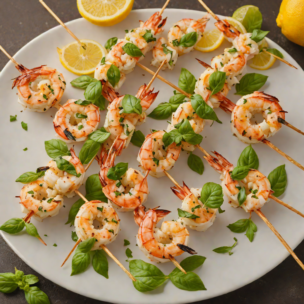 Grilled Lemon-Basil Shrimp Skewers
