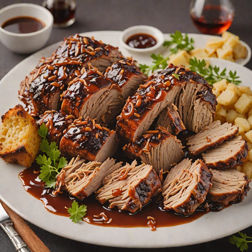 Slow-Smoked Hickory and Oak Pulled Pork with Maple Bourbon Glaze
