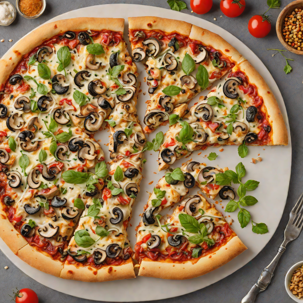 Quick Oven-Baked Chicken and Mushroom Pizza