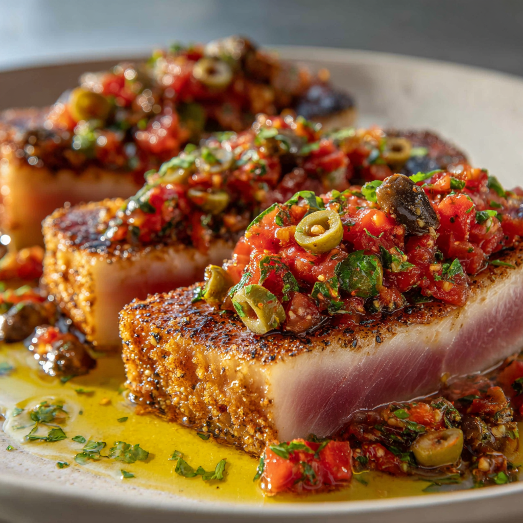 Mediterranean-Fusion Small Plate with Seared Tuna and Citrus Salsa