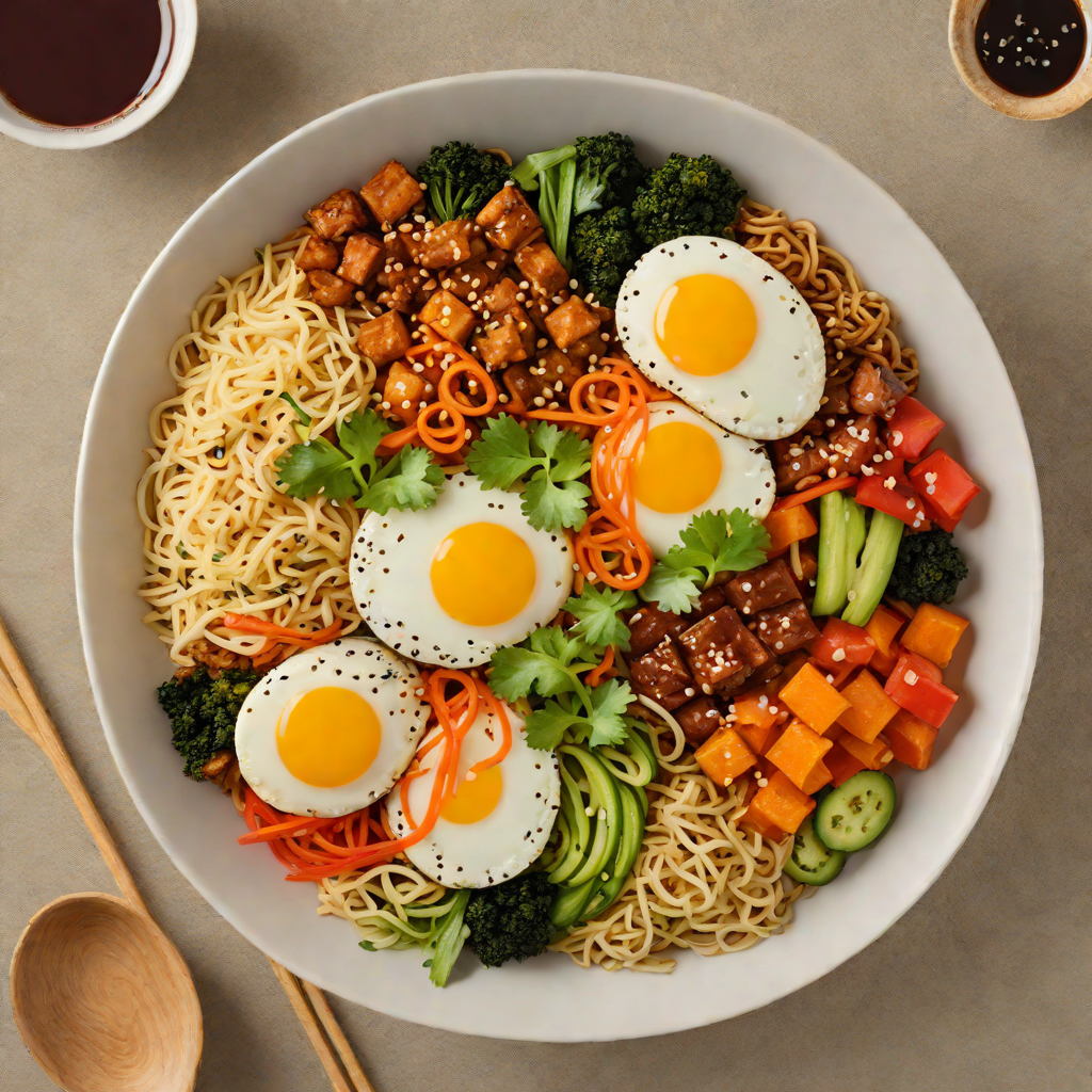 Korean-Inspired Spicy Tofu Bibimbap Bowl