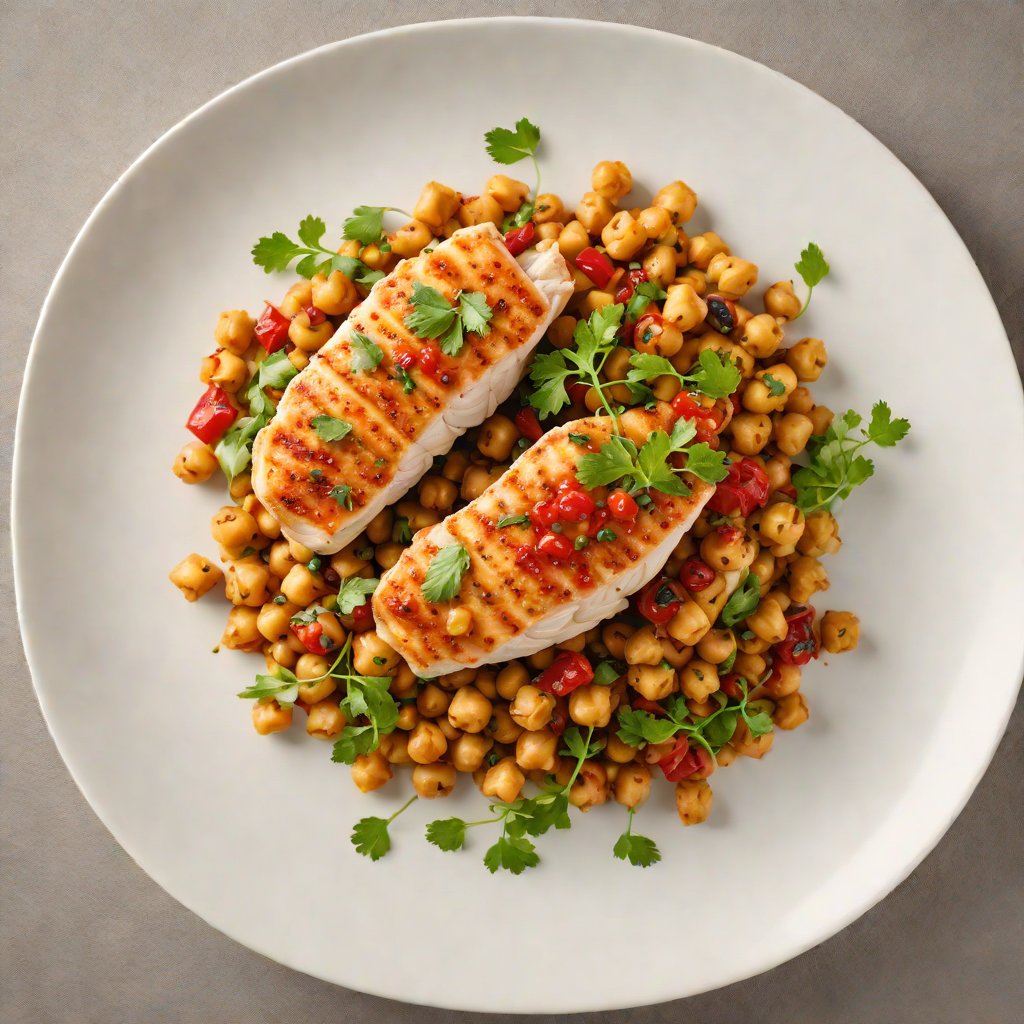 Pan-Seared Chicken with Spiced Harissa Chickpea Ragout