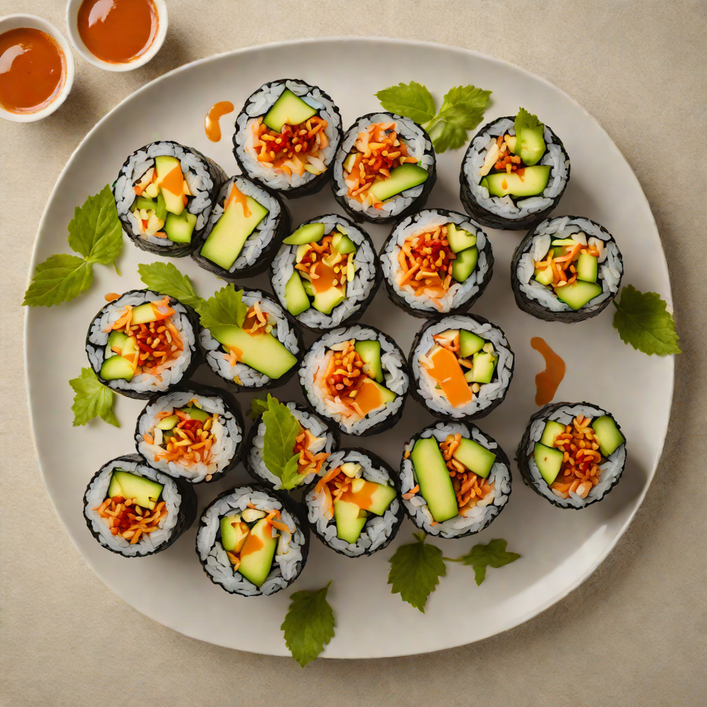 Mediterranean-Fusion Sushi Rolls with Spicy Harissa Mayo