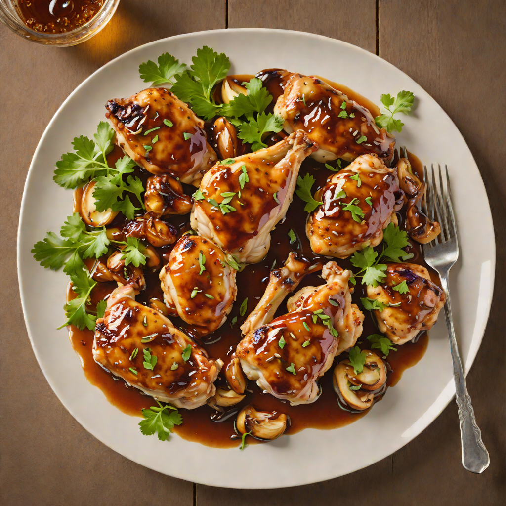 Sautéed Chicken with Mesquite Honey Glaze and Roasted Garlic