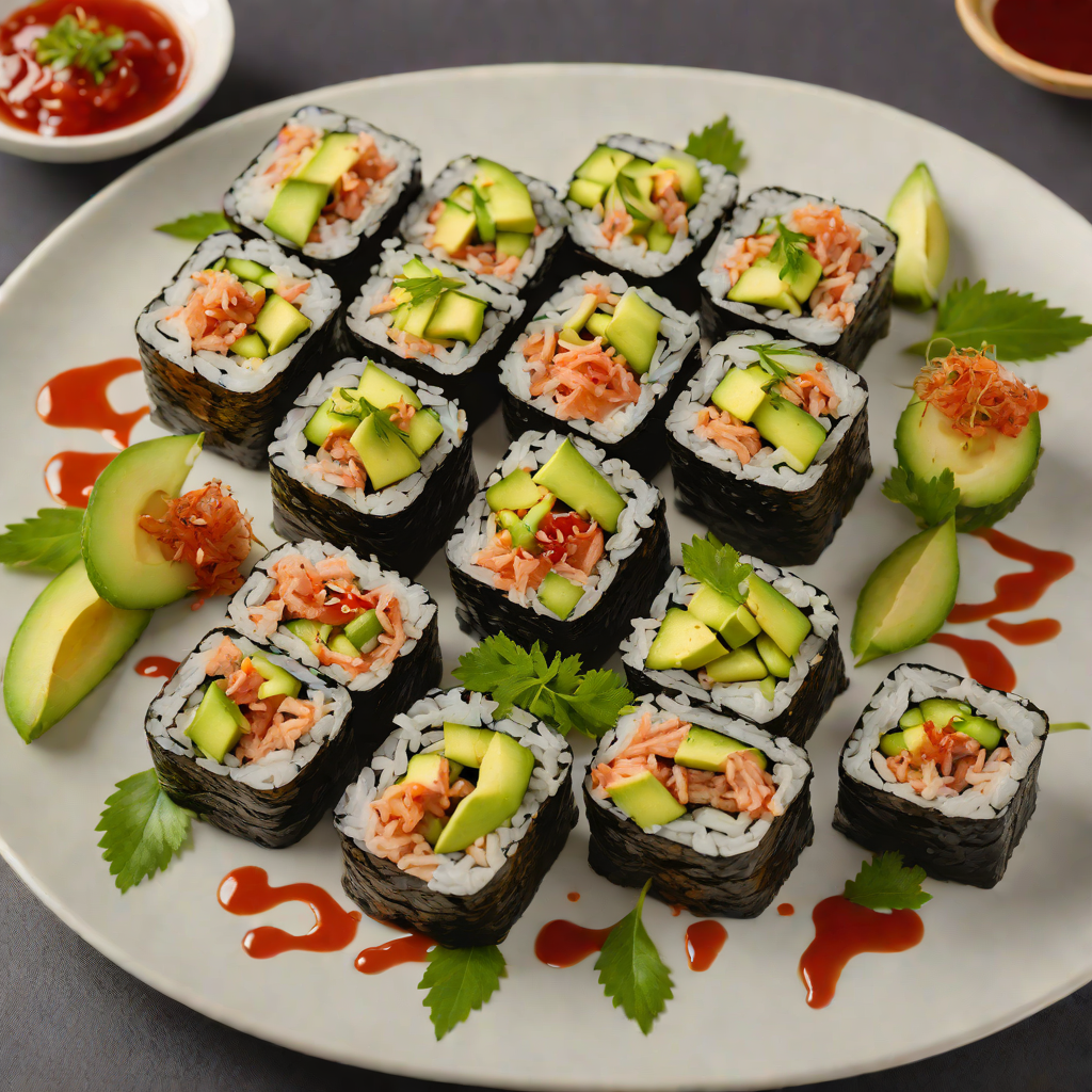 Mediterranean-Fusion Sushi Rolls with Avocado and Spicy Tuna