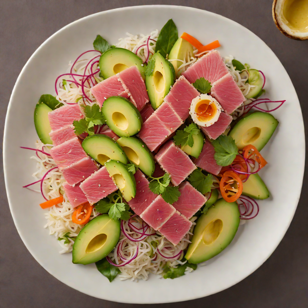 Seared Tuna Sushi Bowl with Avocado and Pickled Ginger
