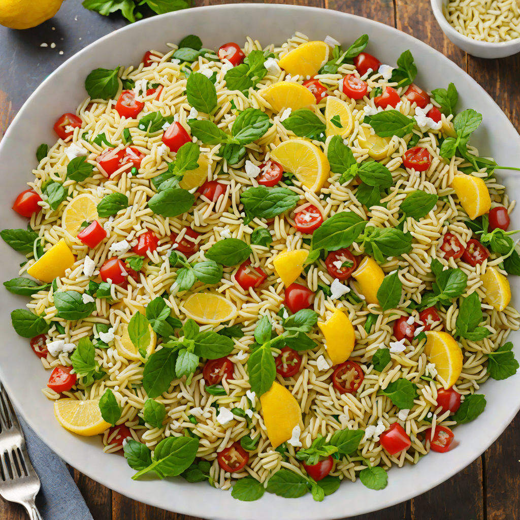 Chilled Lemon-Mint Orzo Salad with Feta