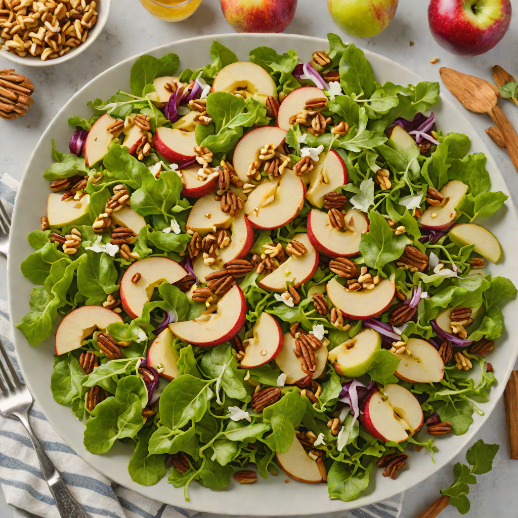 Cinnamon-Spiced Apple and Walnut Salad with Honey Dressing