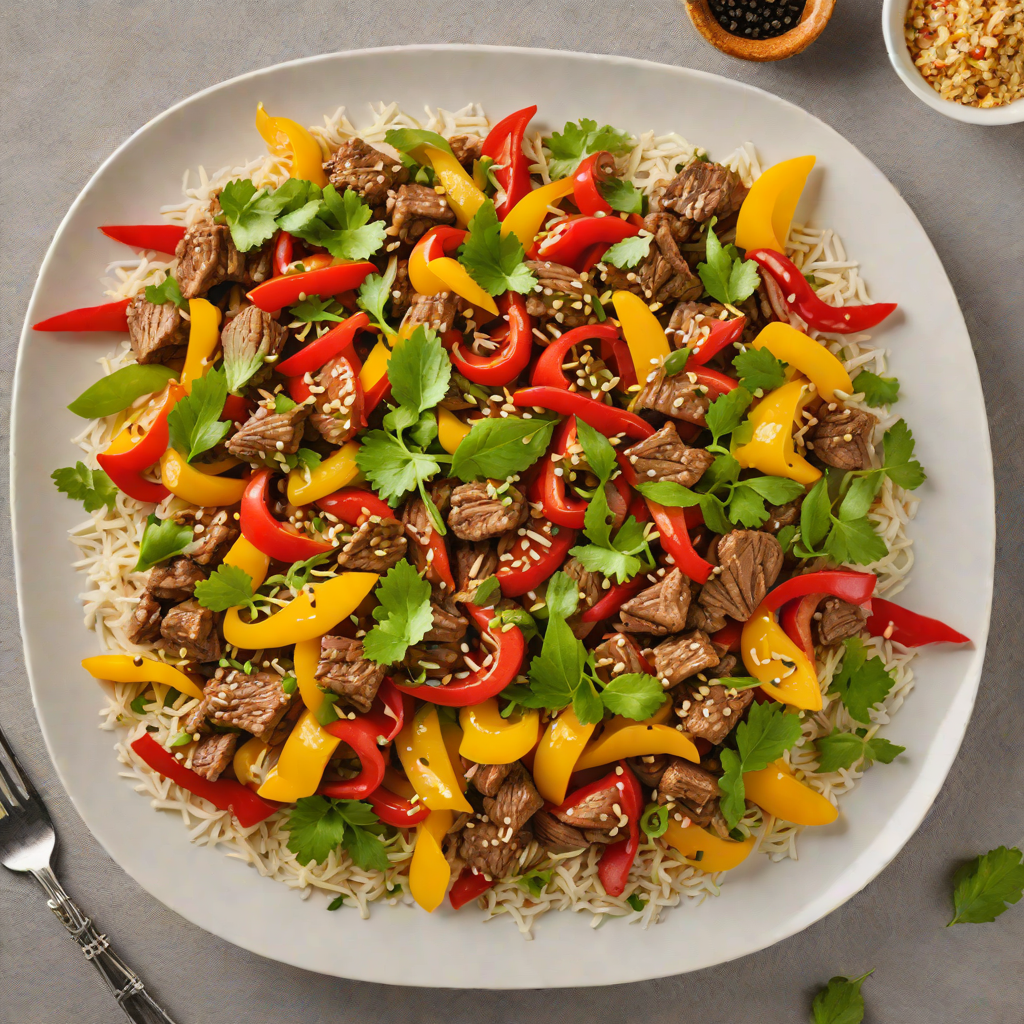 Sautéed Garlic and Cumin Beef Stir Fry with Bell Peppers