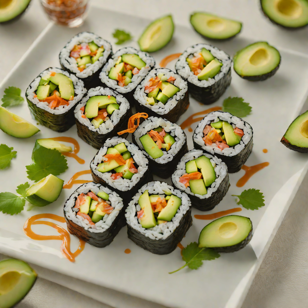 Mediterranean-Fusion Sushi Rolls with Avocado and Cucumber