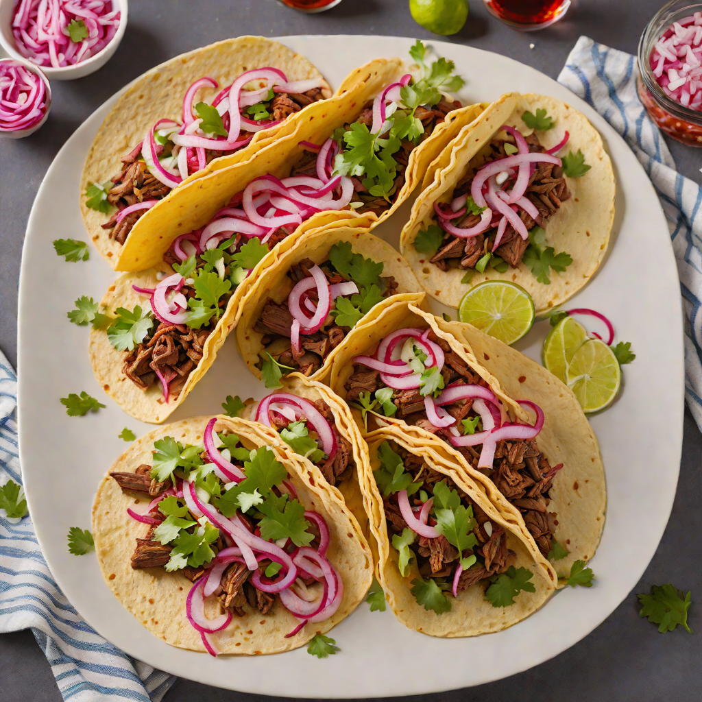 Barbacoa-Spiced Beef Tacos with Pickled Red Onion