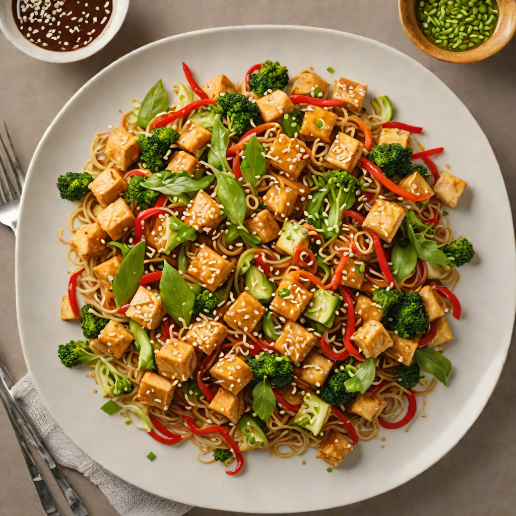 Vegetarian Stir-Fry with Tofu and Sesame Ginger Sauce