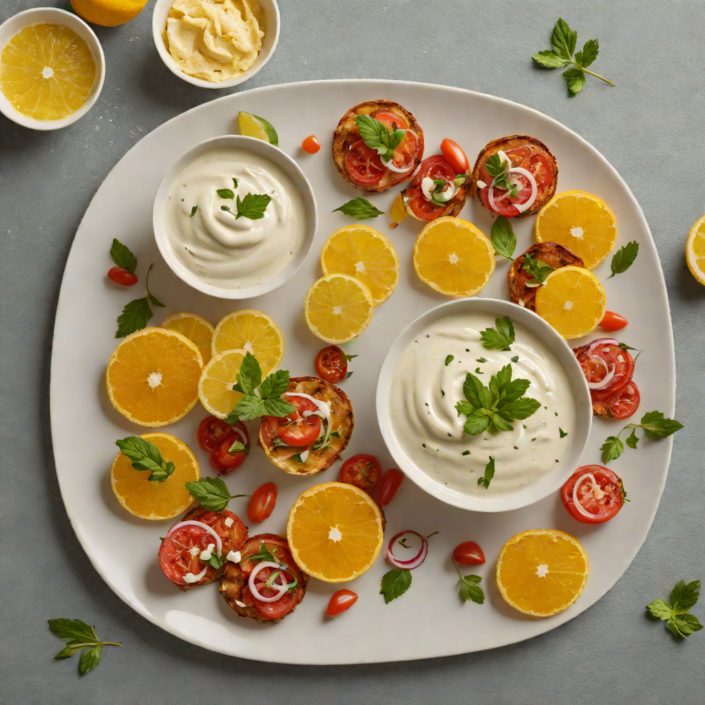 Mediterranean-Fusion Small Plates with Citrus-Herb Yogurt Dip