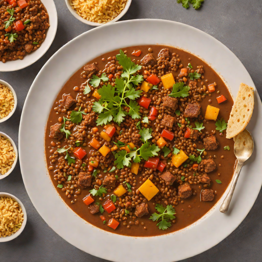 Berbere-Spiced Ethiopian Lentil Stew with Injera Croutons