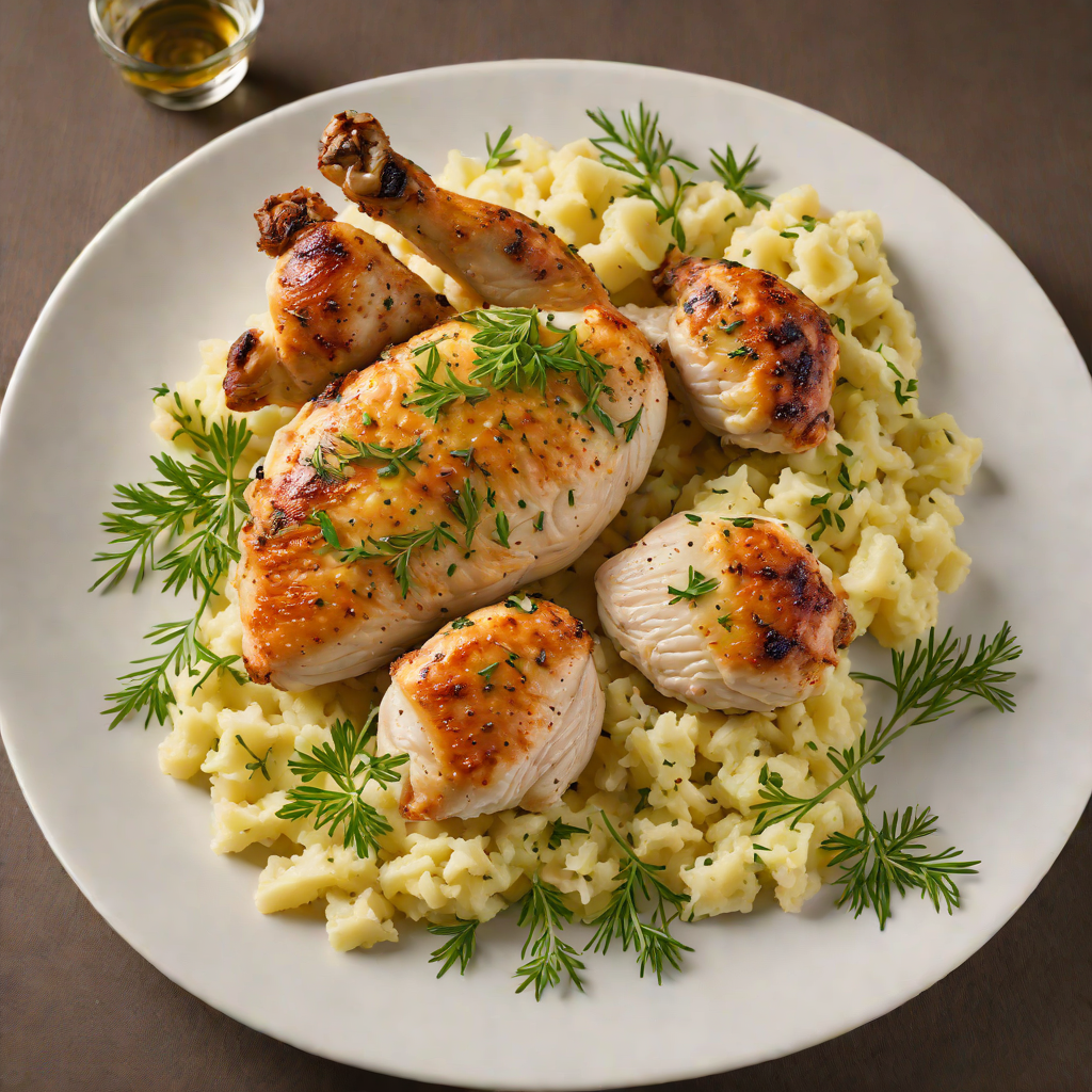 Oven-Roasted Herb Chicken with Garlic Mashed Potatoes