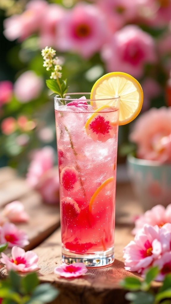 Sparkling Hibiscus Rose Cooler