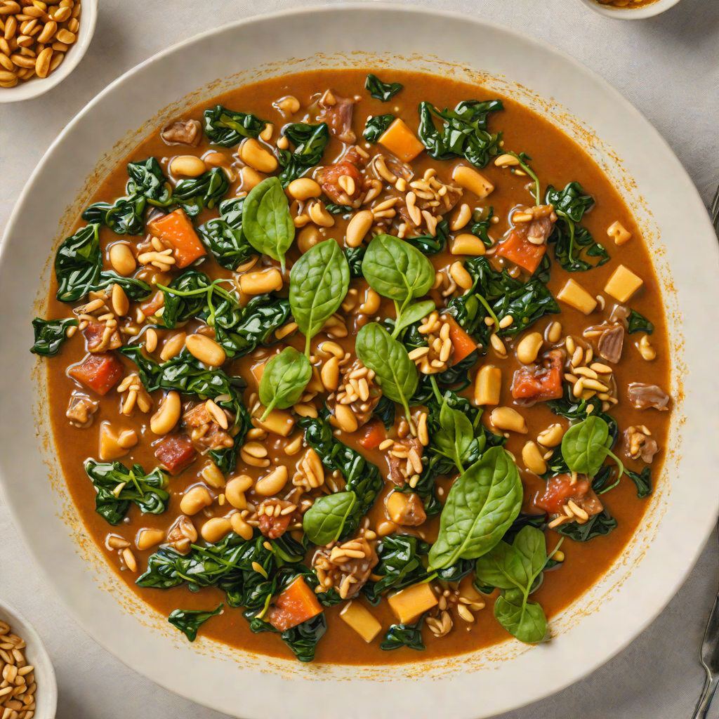One-Pot Ndolé Stew with Spinach and Peanuts