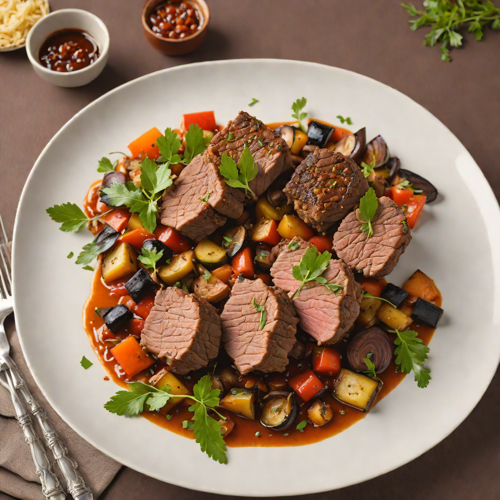 Spiced Slow-Cooked Lamb with Charred Vegetable Ratatouille