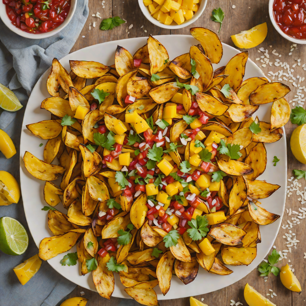 Sweet and Spiced Plantain Chips with Caribbean Mango Salsa