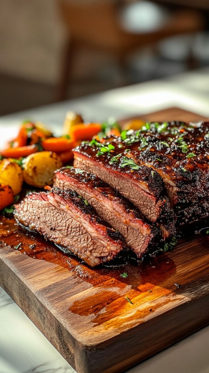 Wood-Smoked Beef Brisket with Ancho Chili Rub