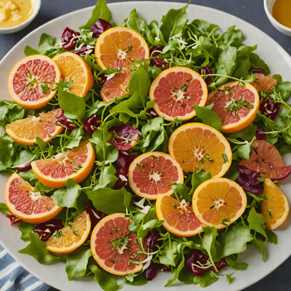 Grilled Grapefruit and Arugula Salad with Honey-Mustard Vinaigrette