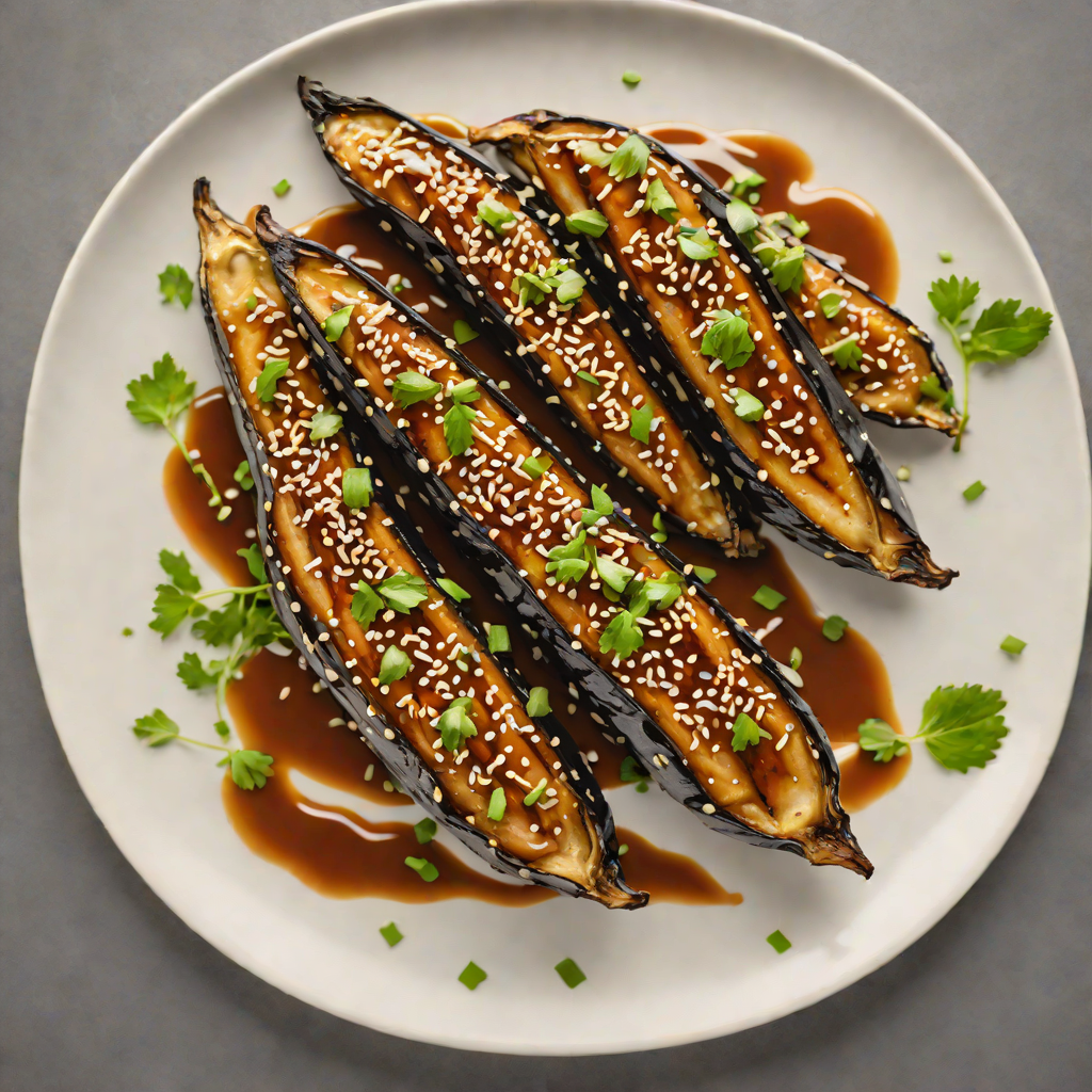 Miso-Glazed Eggplant with Sesame and Scallion Drizzle