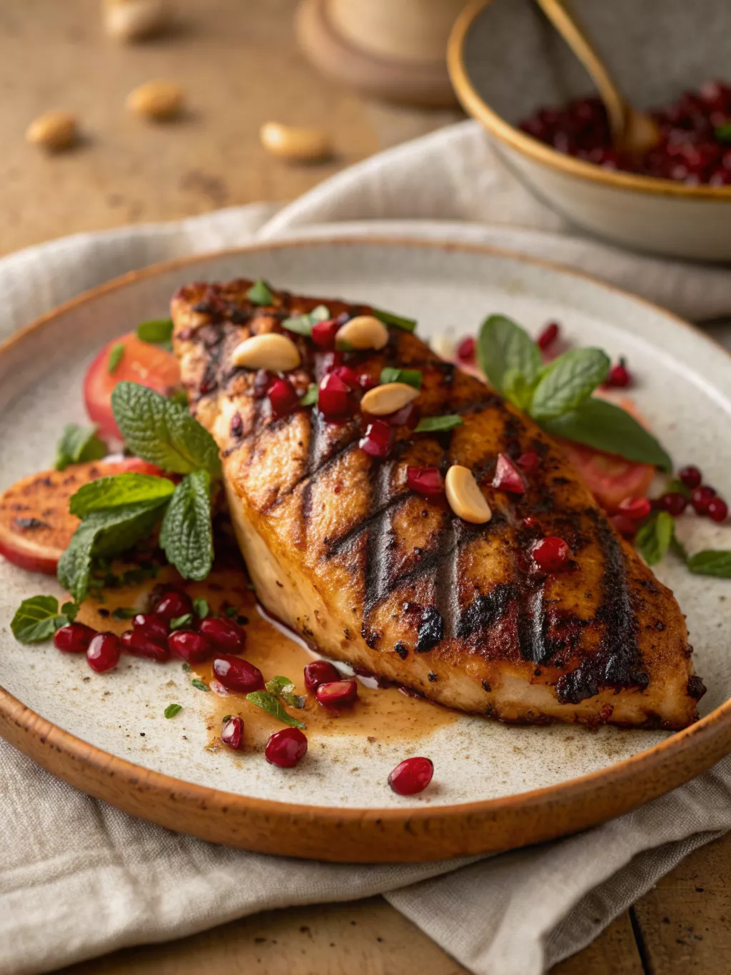 Pan-Seared Chicken with Sumac and Pomegranate Glaze