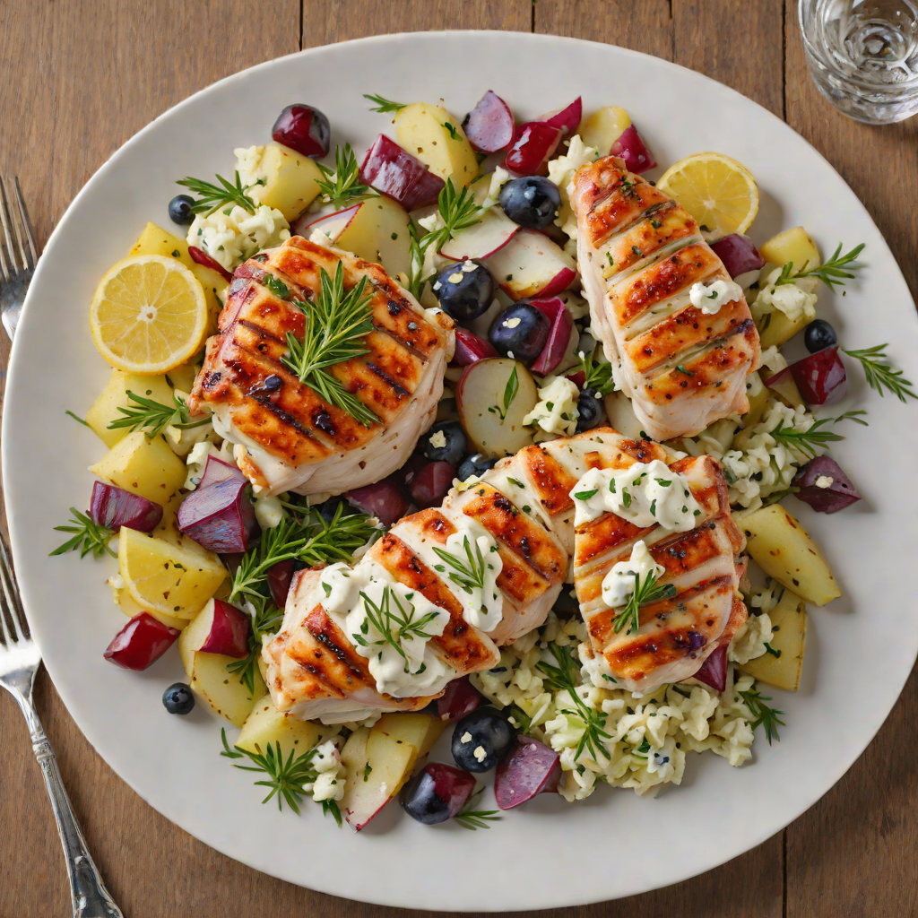 Grilled Lemon-Rosemary Chicken with Potato Salad