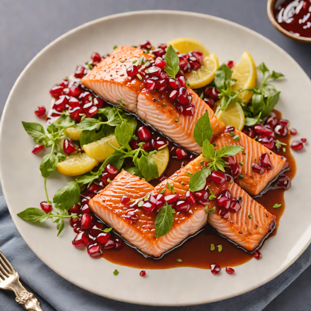 Pan-Seared Salmon with Tangy Pomegranate Glaze