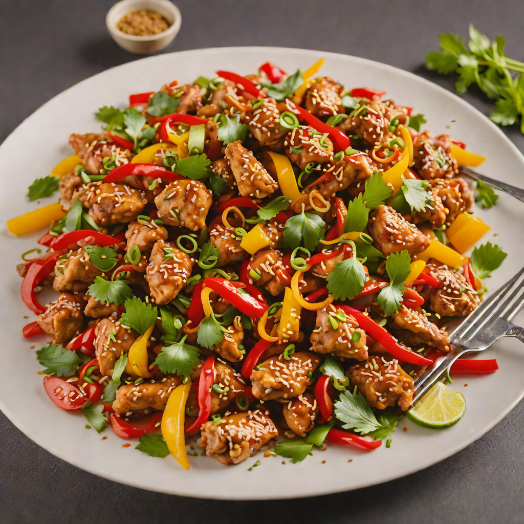 Stir-Fried Lemongrass Chicken with Bell Peppers and Scallions